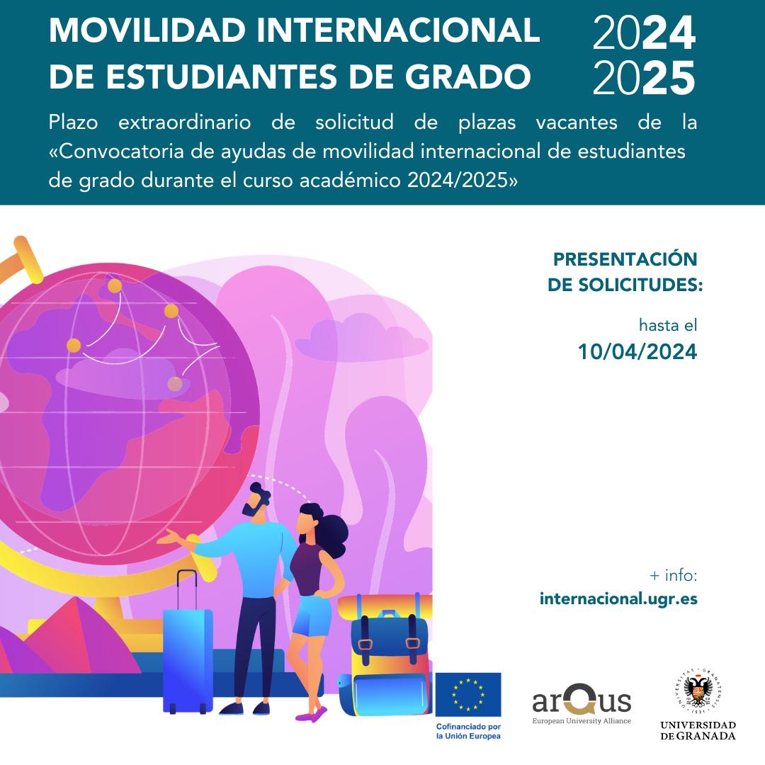 Convocatoria de plazas de movilidad internacional para estudiantes.